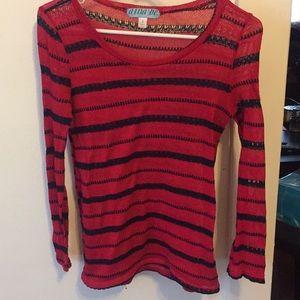 Francesca’s red & black sweater